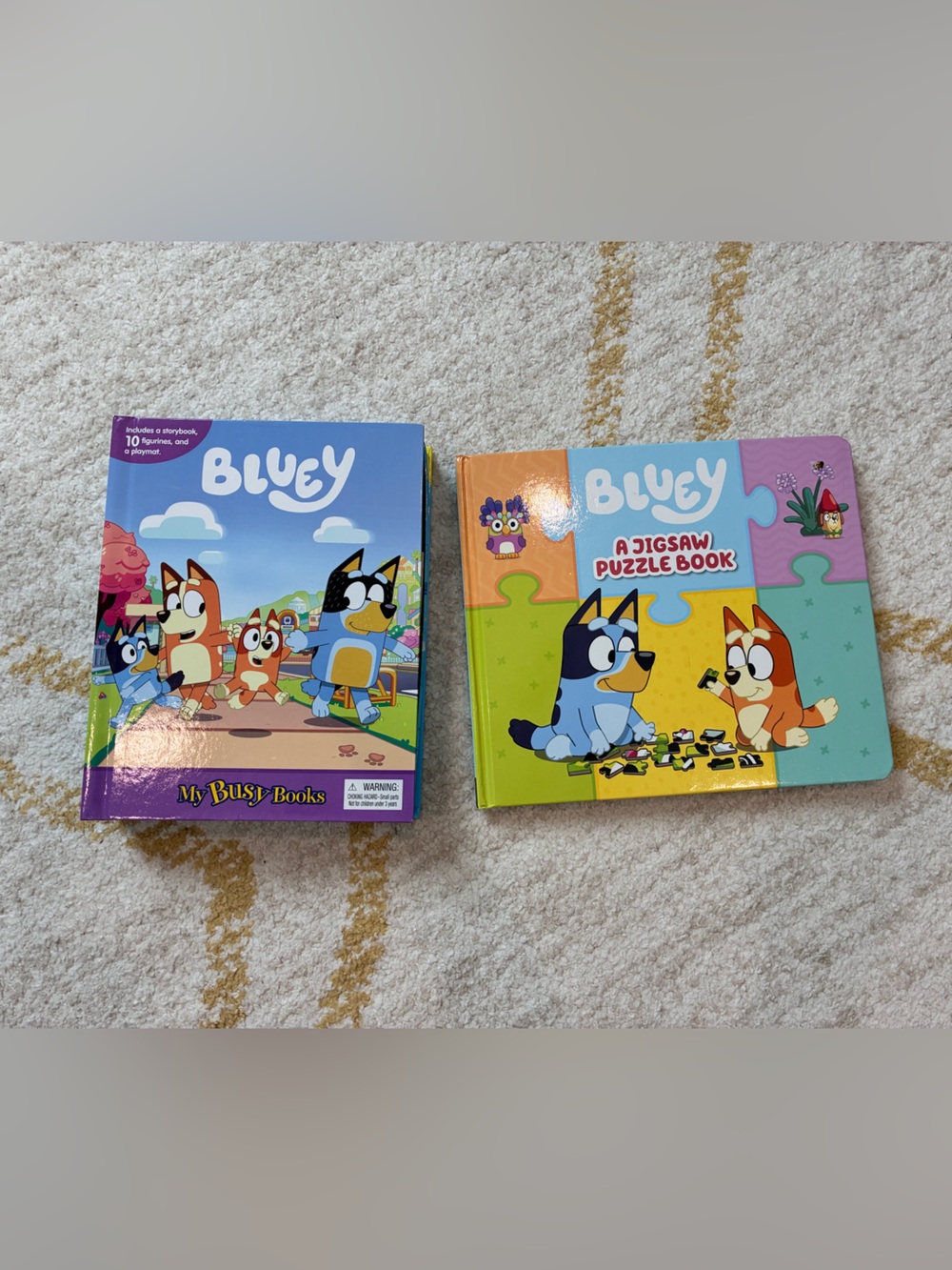 Bundle of Bluey Jigsaw Puzzle Book and Interactive Busy Book